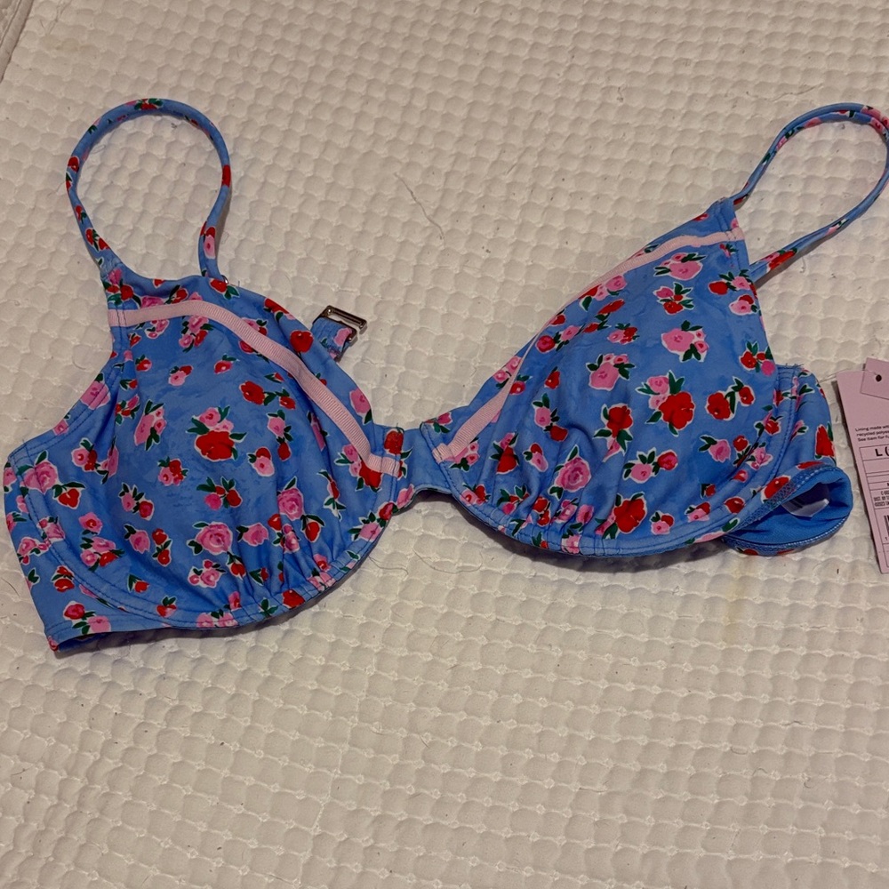 wild fable Blue Floral One-Piece Swim Top